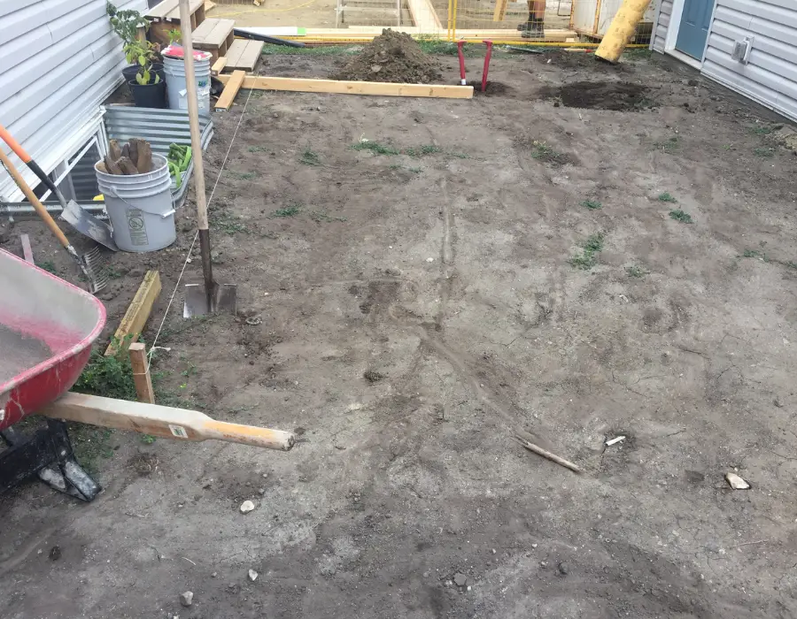 Preparing the area for a floating deck