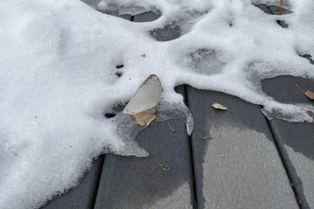 Is ice melting salt on composite decking safe?