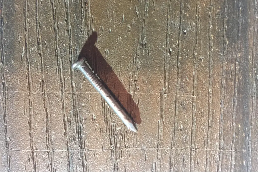 Composite Decking damaged by a nail