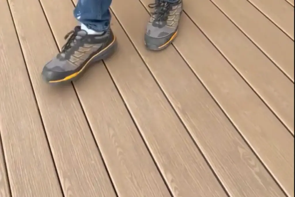 Walking on Clubhouse Composite Decking with Good Traction