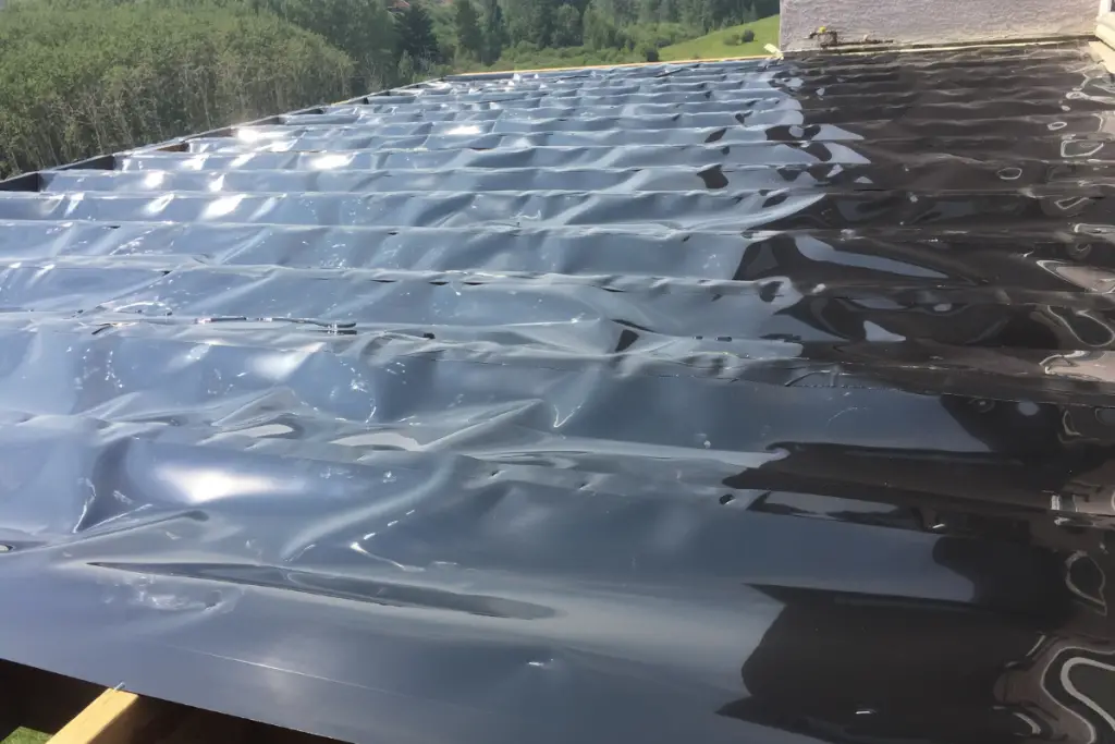 Deck Drainage System Installed On Joists