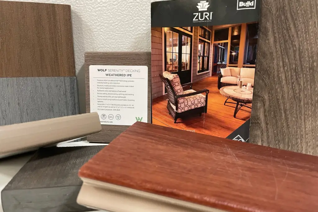 Samples of Wolf Serenity and Zuri PVC Decking