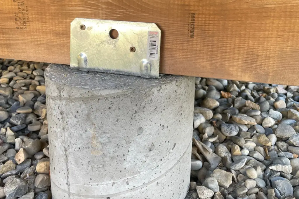 Deck Beam Supported with a Concrete Footing
